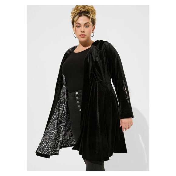 Torrid Harry Potter Velvet Hooded Coat Embroidered Sleeve Halloween Cosplay 5X - Picture 1 of 8